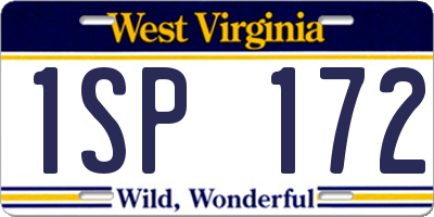 WV license plate 1SP172