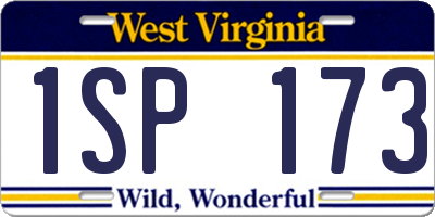 WV license plate 1SP173