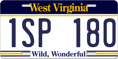 WV license plate 1SP180
