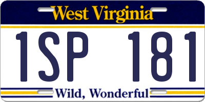 WV license plate 1SP181