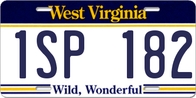 WV license plate 1SP182