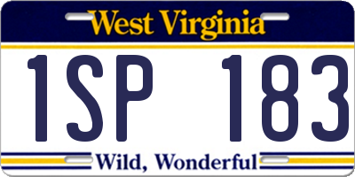WV license plate 1SP183