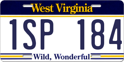 WV license plate 1SP184