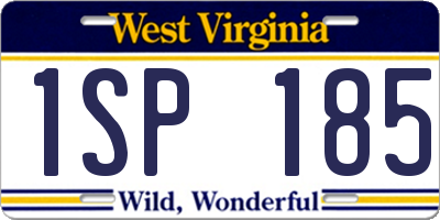 WV license plate 1SP185