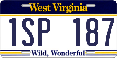 WV license plate 1SP187