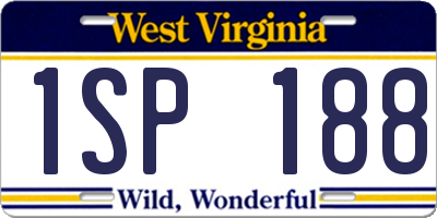 WV license plate 1SP188