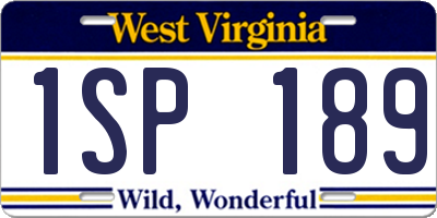 WV license plate 1SP189