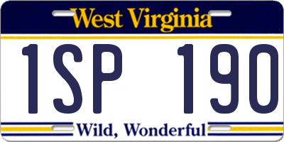 WV license plate 1SP190