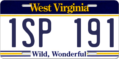 WV license plate 1SP191