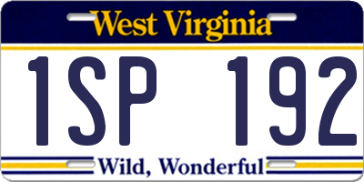 WV license plate 1SP192