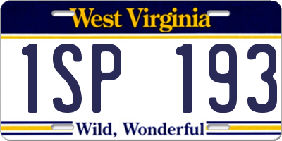 WV license plate 1SP193
