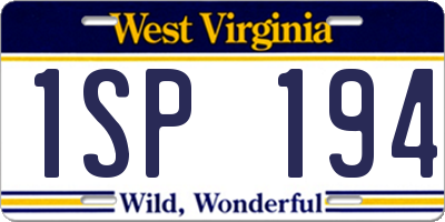 WV license plate 1SP194