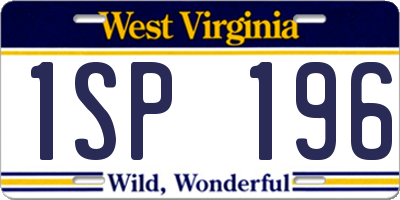 WV license plate 1SP196