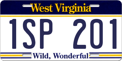 WV license plate 1SP201