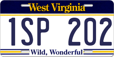 WV license plate 1SP202