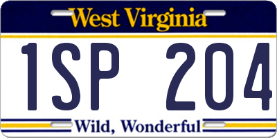 WV license plate 1SP204