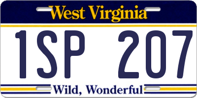 WV license plate 1SP207