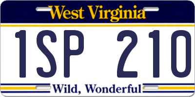WV license plate 1SP210