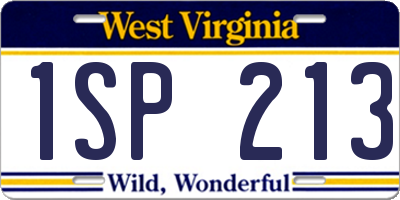 WV license plate 1SP213