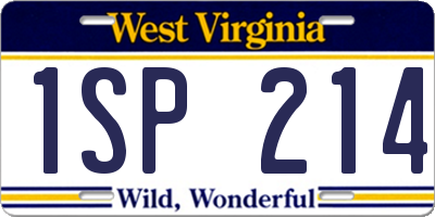 WV license plate 1SP214