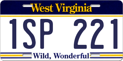 WV license plate 1SP221