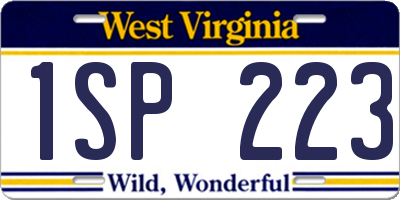 WV license plate 1SP223