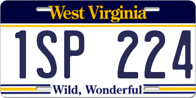 WV license plate 1SP224