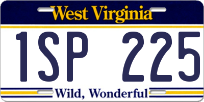 WV license plate 1SP225
