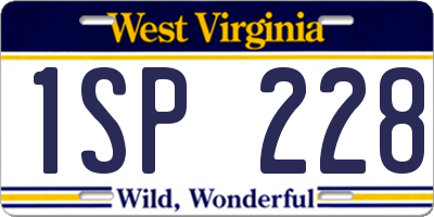 WV license plate 1SP228