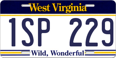 WV license plate 1SP229