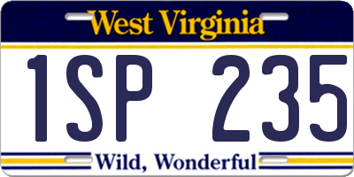 WV license plate 1SP235