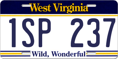 WV license plate 1SP237