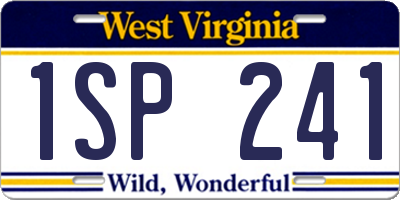 WV license plate 1SP241