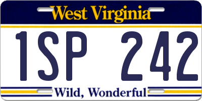 WV license plate 1SP242