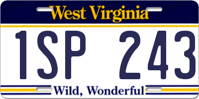 WV license plate 1SP243