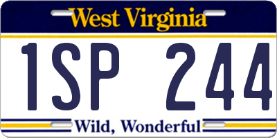 WV license plate 1SP244