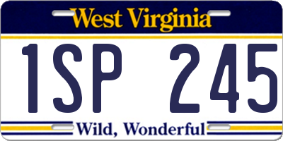 WV license plate 1SP245
