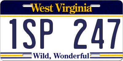 WV license plate 1SP247