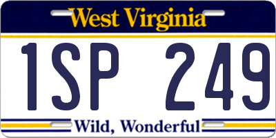 WV license plate 1SP249
