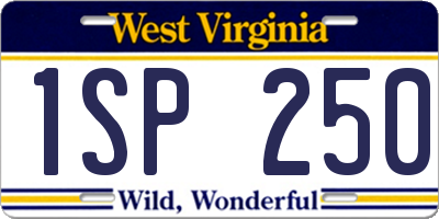 WV license plate 1SP250
