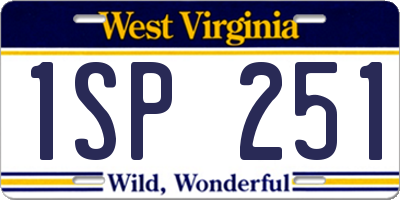 WV license plate 1SP251