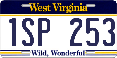 WV license plate 1SP253