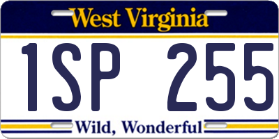 WV license plate 1SP255