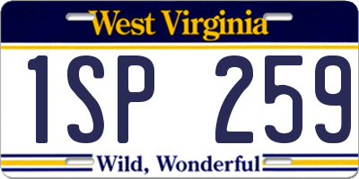 WV license plate 1SP259