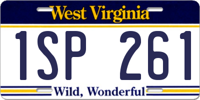 WV license plate 1SP261