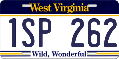 WV license plate 1SP262