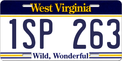 WV license plate 1SP263