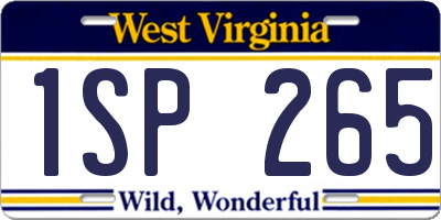 WV license plate 1SP265