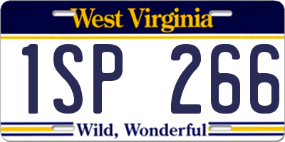 WV license plate 1SP266