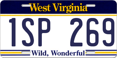 WV license plate 1SP269